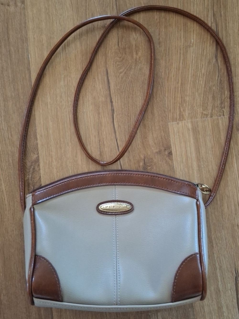 Liz Claiborne Women's Brown Faux Leather Small Vintage Crossbody Bag Purse Y2K